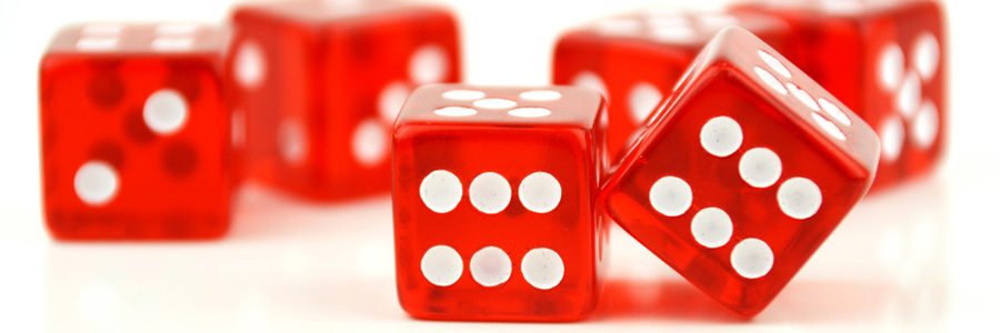 red dice, white spots - soft focus